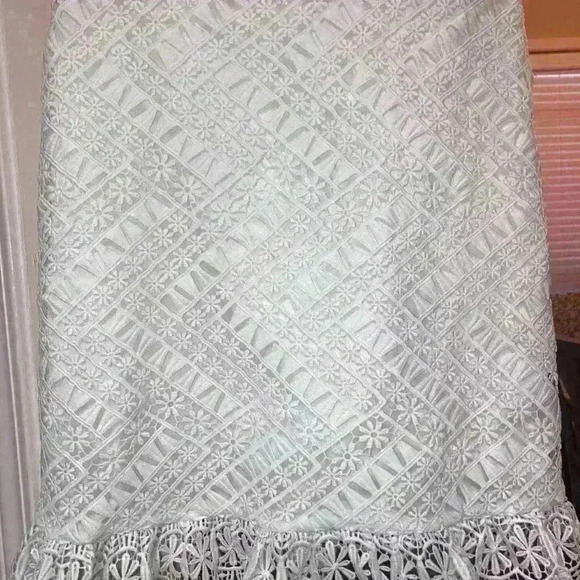 White Lace Lined Dress Poly-Cotton Beautiful Details NWOT - Picture 3 of 8